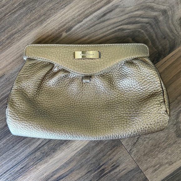 Cole Haan Handbags - Cole Haan gold leather Womens Clutch Purse Party Evening Luxury Metallic